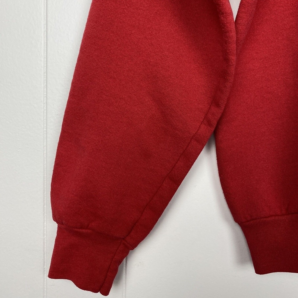Vintage Ugly Christmas Sweatshirt Large Wreath Red Fruit Of The Loom 50/50 USA - Picture 5 of 11